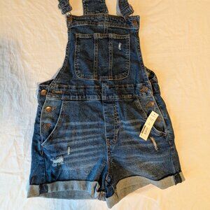 NWT No Boundaries Juniors Overall Denim Shorts